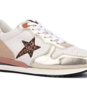 Vintage Havana Gold and Cream Star Sneakers